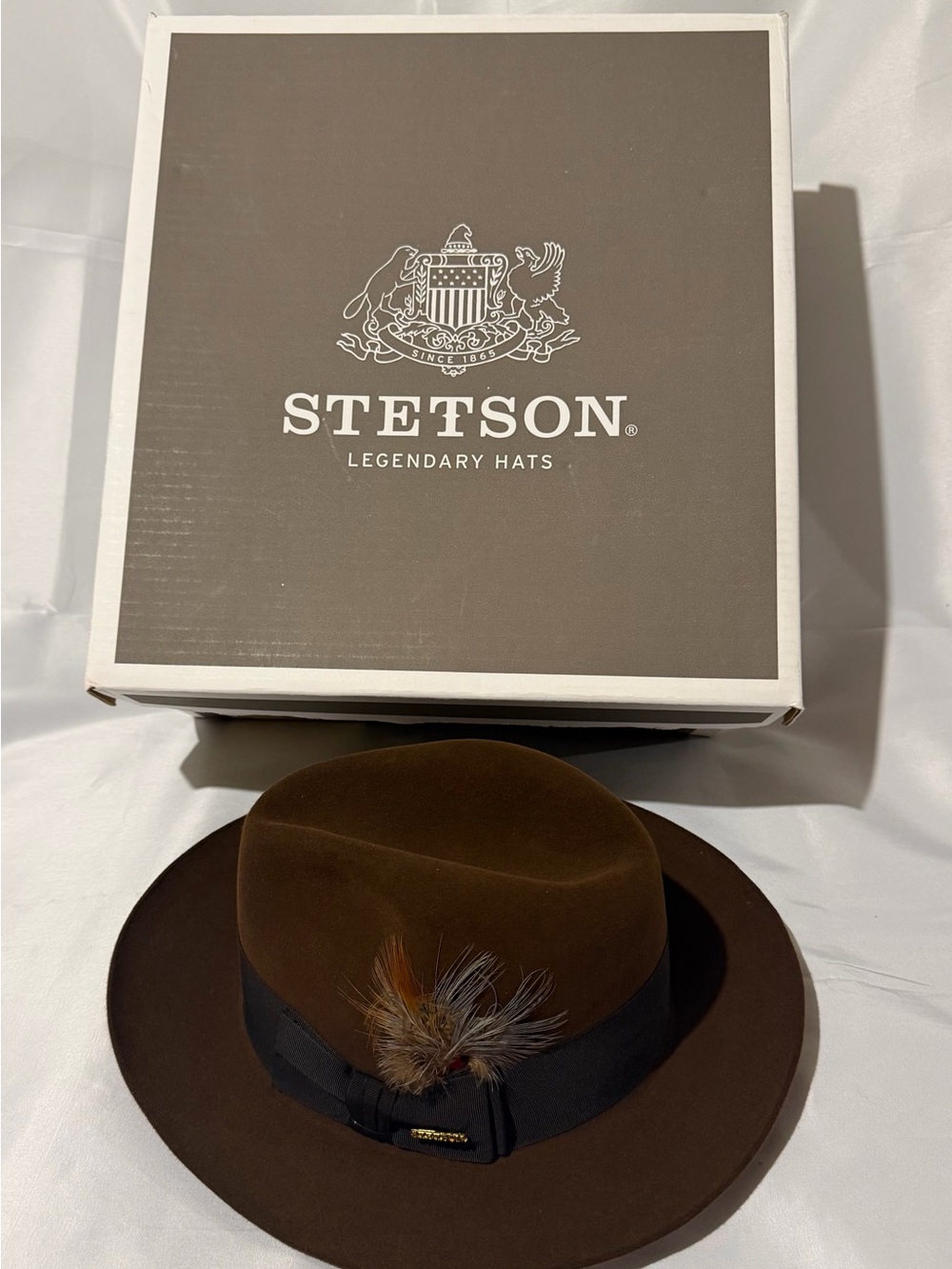 Stetson the Sovereign Men’s Felt Temple Fedora - Mink Brown (size: 7 1/4)
